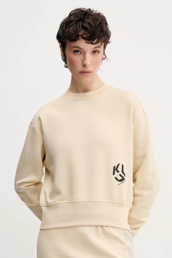 Mikina Karl Lagerfeld Jeans dámska, béžová farba, s potlačou, A2W20052