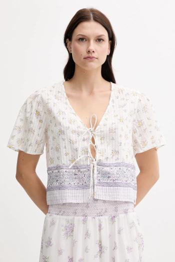 Bavlnená blúzka Pepe Jeans béžová farba, vzorovaná, PL305106