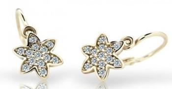 Cutie Jewellery Detské zlaté náušnice C2206-10-X-1 biela