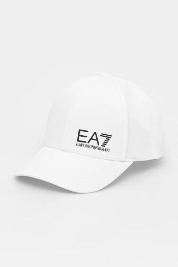 Bavlnená šiltovka EA7 Emporio Armani biela farba, s potlačou, AF11989.7X000005