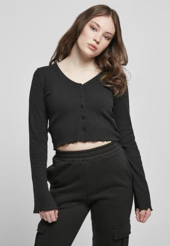 Urban Classics Ladies Cropped Rib Cardigan black - 4XL