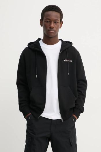 Bavlnená mikina Guess Jeans pánska, čierna farba, s kapucňou, s potlačou, M5RQ45 KCPR1