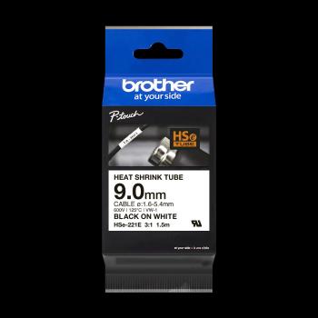 Brother HSe-221E Pro Tape, 9 mm x 1.5 m, čierna tlač / biely podklad, originálna páska