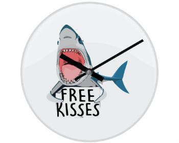 Hodiny skleněné shark free kisses