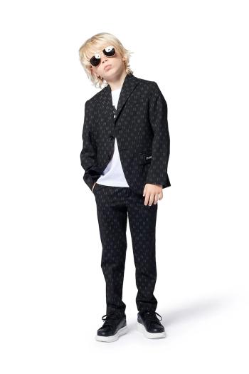 Detské nohavice Karl Lagerfeld čierna farba, vzorované, Z30417