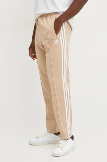 Tepláky adidas Originals Adicolor Classics Beckenbauer Pant béžová farba, rovné, IZ1857