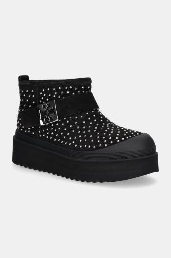 Semišové snehule Tory Burch Mellow Shearling Stud Platform Boot čierna farba, 165420-006
