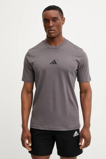 Bavlnené tričko adidas Essential pánske, fialová farba, s nášivkou, JD1778