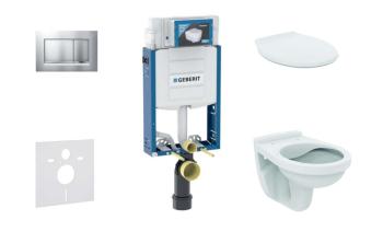 GEBERIT - Kombifix Set predstenovej inštalácie, klozet Alpha s doskou, tlačidlo Sigma30, chróm mat/chróm 110.302.00.5 NR7