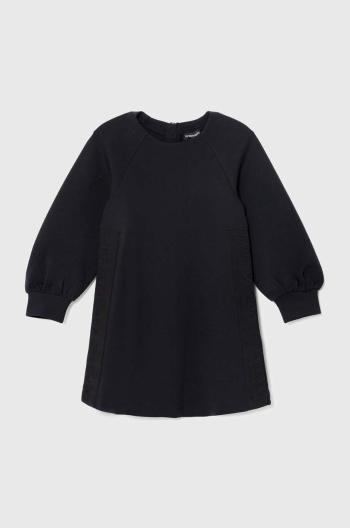 Dievčenské šaty Emporio Armani tmavomodrá farba, mini, oversize