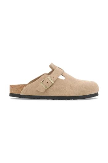 Semišové šľapky Birkenstock Boston béžová farba, 1030855