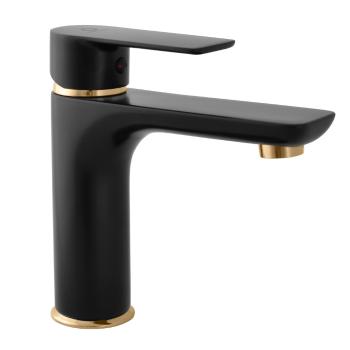 RAV Slezák - Vodovodná batéria umývadlová VLTAVA čierna matná/zlato, Farba: čierna matná/zlato, Rozmer: 1/2&#39;&#39; VT428.5CMATZ