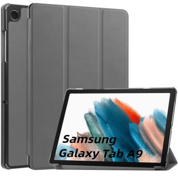 LEATHER Zaklápací kryt Samsung Galaxy Tab A9 šedý