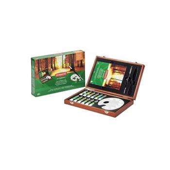 DERWENT Academy Acrylic Paints Wooden Box Set, drevený darčekový kufrík 12 ks (2305674)