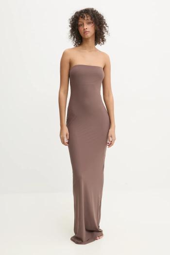 Šaty Guess EVELINE hnedá farba, maxi, priliehavá, O5GK00 KCDE0