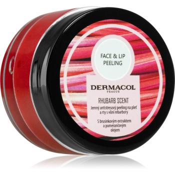 Dermacol Face & Lip Peeling Rhubarb cukrový peeling na pery a líca 50 ml