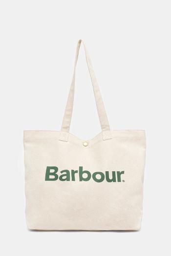 Bavlnená taška Barbour Logo Tote Bag béžová farba, UBA0733