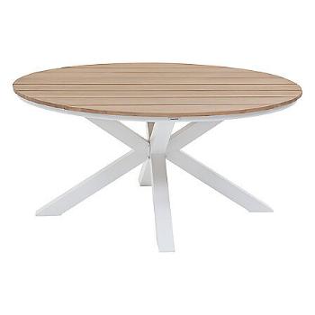 Hliníkový jedálenský stôl COLUMBIA ø 112 cm (biely)