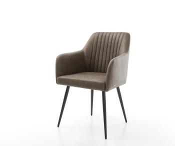 Jedálenská stolička Greg-Flex taupe vintage s kužeľovou základňou