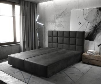 Boxspring posteľ Dream-Fine 180x200 cm mikrovlákno antracit vintage