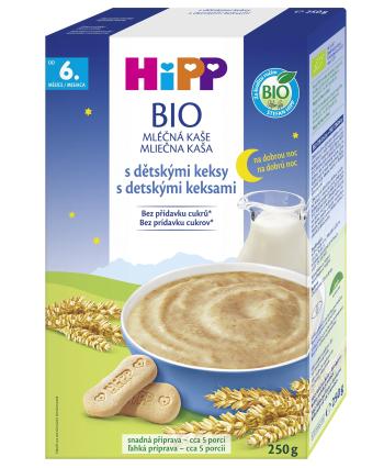 HIPP BIO Mliečna kaša na noc s detskými keksmi 250 g