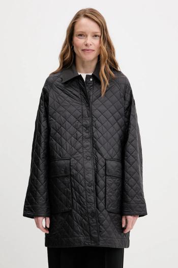 Bunda Tommy Hilfiger čierna farba, prechodná, WW0WW46448