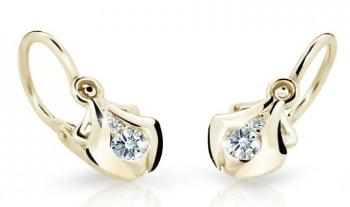 Cutie Jewellery Zlaté detské náušnice C2224-10-X-1 biela