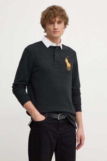 Polo tričko Polo Ralph Lauren pánske, čierna farba, jednofarebné, 710952240