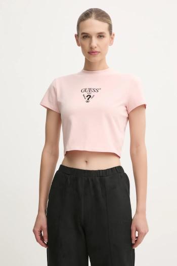 Tričko Guess COLETTE dámske, ružová farba, V4YI20 KCDH1