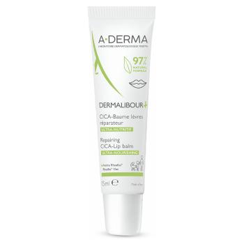 A-DERMA Dermalibour+ Reparačný CICA-balzam na popraskané a podráždené pery 15 ml