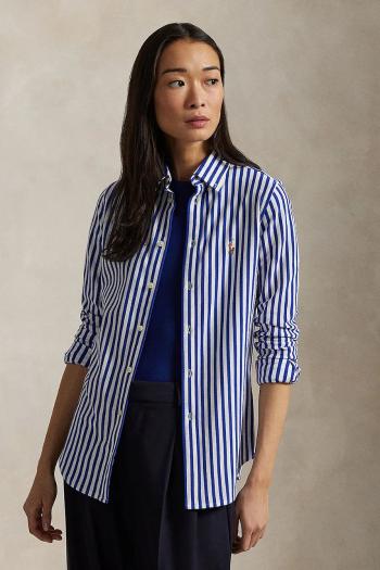 Bavlnená košeľa Polo Ralph Lauren dámska, slim, s klasickým golierom, 211910131