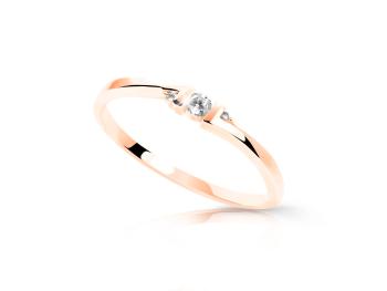 Cutie Jewellery Minimalistický prsteň z ružového zlata so zirkónmi Z6714-3053-10-X-4 53 mm
