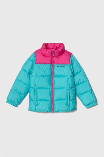 Detská bunda Columbia U Puffect Jacket tyrkysová farba
