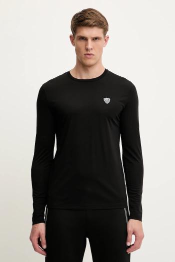 Tričko s dlhým rukávom EA7 Emporio Armani čierna farba, jednofarebné, PJRGZ.8NPT17