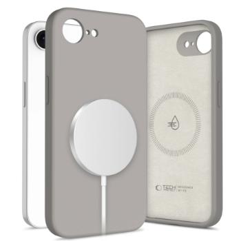 Tech-Protect Liquid Silicone MagSafe kryt na iPhone 16e, sivý