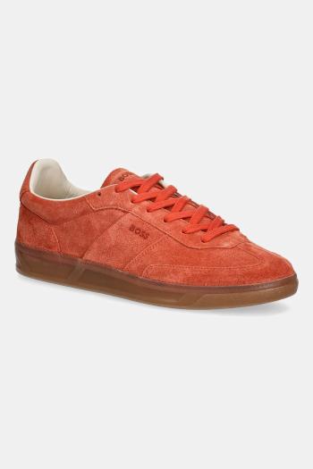 Semišové tenisky BOSS Brenta oranžová farba, 50536645