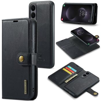 DG.MING Peňaženkový obal 2v1 Samsung Galaxy S25 Edge čierny