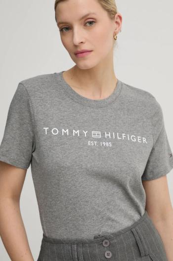 Bavlnené tričko Tommy Hilfiger dámske, šedá farba, WW0WW40276