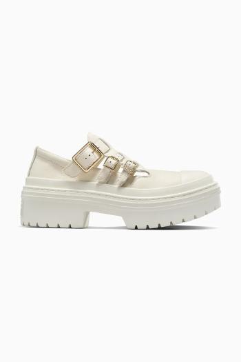 Kožené poltopánky Converse Chuck Taylor All Star Lugged Heel MJ dámske, biela farba, na platforme, A10617C