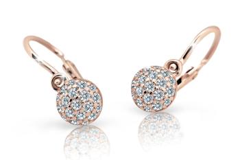 Cutie Jewellery Detské náušnice z ružového zlata C2150-10-X-4 biela