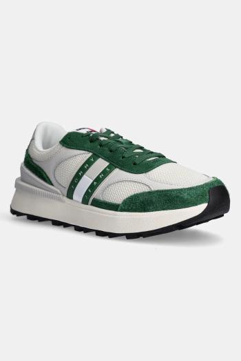 Tenisky Tommy Jeans TJM TECHNICAL RUNNER ESS zelená farba, EM0EM01537