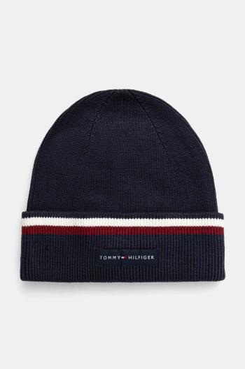 Bavlnená čiapka Tommy Hilfiger tmavomodrá farba, bavlnená, AM0AM12983