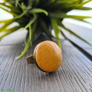 Mustársárga - bronz gyűrű