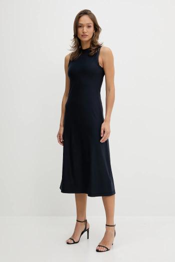 Šaty Calvin Klein Jeans tmavomodrá farba, midi, áčkový strih, LV044C236G