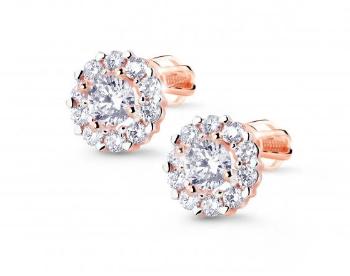 Cutie Jewellery Krásne náušnice z ružového zlata so zirkónmi Z8040-30-10-X-4
