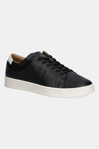 Kožené tenisky Calvin Klein PURE LOW LACEUP CUPSOLE HF LTH čierna farba, HM0HM01859
