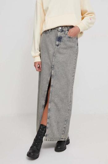 Rifľová sukňa Calvin Klein Jeans maxi, rovný strih, J20J222869