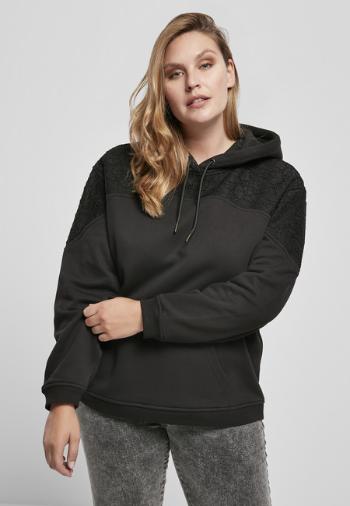 Urban Classics Ladies Lace Inset Hoody black - S