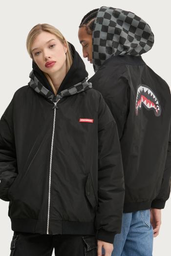 Bunda Sprayground čierna farba, prechodná, oversize, SP610