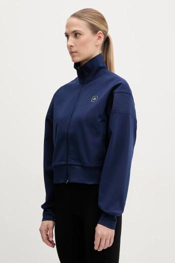Tepláková mikina adidas by Stella McCartney tmavomodrá farba, jednofarebná, JF8515